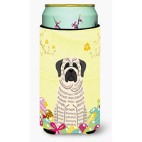 "Caroline's Treasures Easter Eggs Mastiff Brindle White Tall Boy Beverage Insulator Hugger, Multicolor"