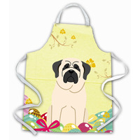"Caroline's Treasures Easter Eggs Mastiff White Apron, Large, Multicolor"