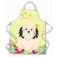 "Caroline's Treasures Easter Eggs Lowchen Apron, Large, Multicolor"