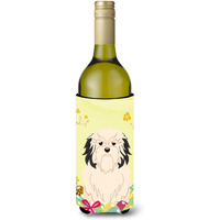 "Caroline's Treasures BB6019LITERK Easter Eggs Lowchen Wine Bottle Beverage Insulator Hugger, 750ml, Multicolor"