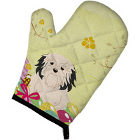 "Caroline's Treasures Easter Eggs Lowchen Oven Mitt, Multicolor, 12"" x 8.5"""