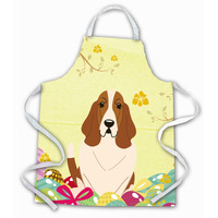 "Caroline's Treasures Easter Eggs Basset Hound Apron, Large, Multicolor"