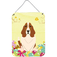 "Caroline's Treasures Easter Eggs Basset Hound Metal Print, 16 x 12, Multicolor"