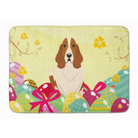 "Caroline's Treasures Easter Eggs Basset Hound Machine Washable Memory Foam Mat doormats, Multicolor"