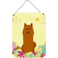 "Caroline's Treasures Easter Eggs Karelian Bear Dog Metal Print, 16 x 12, Multicolor"