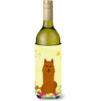 "Caroline's Treasures BB6022LITERK Easter Eggs Karelian Bear Dog Wine Bottle Beverage Insulator Hugger, 750ml, Multicolor"