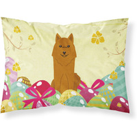 Easter Eggs Karelian Bear Dog Fabric Standard Pillowcase