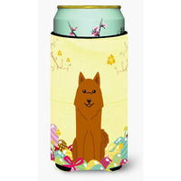 "Caroline's Treasures Easter Eggs Karelian Bear Dog Tall Boy Beverage Insulator Hugger, Multicolor"