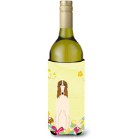 "Caroline's Treasures BB6023LITERK Easter Eggs Borzoi Wine Bottle Beverage Insulator Hugger, 750ml, Multicolor"