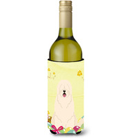 "Caroline's Treasures BB6024LITERK Easter South Russian Sheepdog Wine Bottle Beverage Insulator Hugger, 750ml, Multicolor"