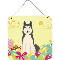 "Caroline's Treasures Easter Eggs West Siberian Laika Spitz Metal Print, 6 x 6, Multicolor"