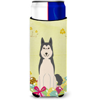 "Caroline's Treasures Easter West Siberian Laika Spitz Michelob Ultra Hugger For Slim Cans, Slim Can, Multicolor"