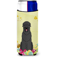 "Caroline's Treasures Easter Eggs black Russian Terrier Michelob Ultra Hugger For Slim Cans, Slim Can, Multicolor"