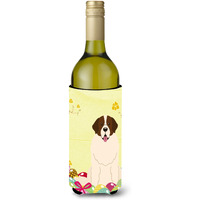 "Caroline's Treasures BB6027LITERK Easter Eggs Moscow Watchdog Wine Bottle Beverage Insulator Hugger, 750ml, Multicolor"