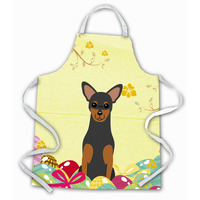 "Caroline's Treasures Easter Eggs Manchester Terrier Apron, Large, Multicolor"