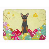 "Caroline's Treasures Easter Eggs Manchester Terrier Machine Washable Memory Foam Mat doormats, Multicolor"