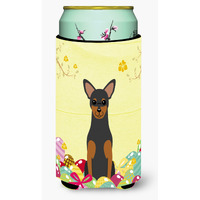 "Caroline's Treasures Easter Eggs Manchester Terrier Tall Boy Beverage Insulator Hugger, Multicolor"