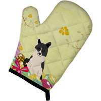 "Caroline's Treasures Easter Eggs Russo-European Laika Spitz Oven Mitt, Multicolor, 12"" x 8.5"""
