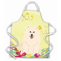 "Caroline's Treasures Easter Eggs Samoyed Apron, Large, Multicolor"