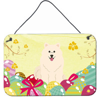 "Caroline's Treasures Easter Eggs Samoyed Metal Print, 8"" H x 12"" W"