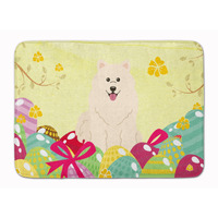"Caroline's Treasures Easter Eggs Samoyed Machine Washable Memory Foam Mat doormats, Multicolor"