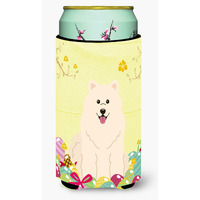 "Caroline's Treasures Easter Eggs Samoyed Tall Boy Beverage Insulator Hugger, Multicolor"