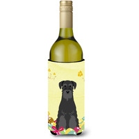 "Caroline's Treasures BB6032LITERK Easter Standard Schnauzer Wine Bottle Beverage Insulator Hugger, 750ml, Multicolor"