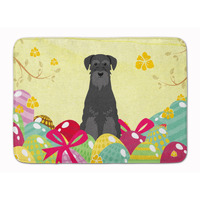 "Caroline's Treasures Easter Eggs Standard Schnauzer Black Machine Washable Memory Foam Mat doormats, Multicolor"