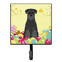 "Caroline's Treasures Easter Eggs Standard Schnauzer Black Wall Hook, Small, Multicolor"