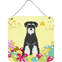 "Caroline's Treasures Eggs Salt and Pepper Easter Standard Schnauzer Metal Print, 6 x 6, Multicolor"
