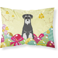 Easter Eggs Standard Schnauzer Salt and Pepper Fabric Standard Pillowcase