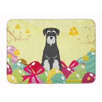 "Caroline's Treasures Easter Eggs Standard Schnauzer Salt and Pepper Machine Washable Memory Foam Mat doormats, Multicolor"