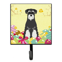 "Caroline's Treasures Eggs Salt and Pepper Easter Standard Schnauzer Wall Hook, Small, Multicolor"