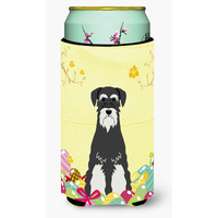 "Caroline's Treasures Easter Schnauzer Salt & Pepper Tall Boy Beverage Insulator Hugger, Multicolor"