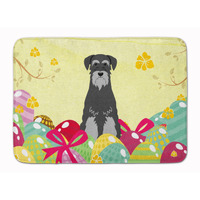 "Caroline's Treasures Easter Eggs Standard Schnauzer Black Grey Machine Washable Memory Foam Mat doormats, Multicolor"