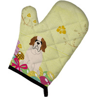 "Caroline's Treasures Easter Eggs Saint Bernard Oven Mitt, Multicolor, 12"" x 8.5"""