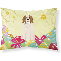 Easter Eggs Saint Bernard Fabric Standard Pillowcase
