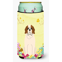 "Caroline's Treasures Easter Eggs Saint Bernard Tall Boy Beverage Insulator Hugger, Multicolor"