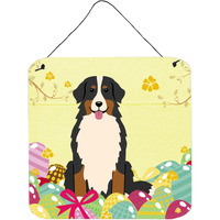 "Caroline's Treasures Easter Eggs Bernese Mountain Dog Metal Print, 6 x 6, Multicolor"