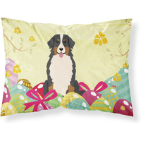 Easter Eggs Bernese Mountain Dog Fabric Standard Pillowcase