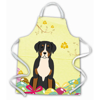"Caroline's Treasures Easter Eggs Greater Swiss Mountain Dog Apron, Large, Multicolor"