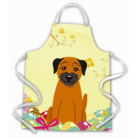 "Caroline's Treasures Easter Eggs Border Terrier Apron, Large, Multicolor"
