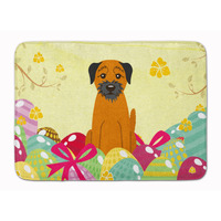 "Caroline's Treasures Easter Eggs Border Terrier Machine Washable Memory Foam Mat doormats, Multicolor"