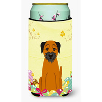 "Caroline's Treasures Easter Eggs Border Terrier Tall Boy Beverage Insulator Hugger, Multicolor"