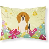 Easter Eggs Beagle Tricolor Fabric Standard Pillowcase