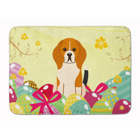 "Caroline's Treasures Easter Eggs Beagle Tricolor Machine Washable Memory Foam Mat doormats, Multicolor"