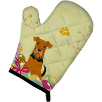 "Caroline's Treasures Easter Eggs Airedale Oven Mitt, Multicolor, 12"" x 8.5"""