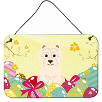 "Caroline's Treasures Easter Eggs Westie Metal Print, 8"" H x 12"" W"