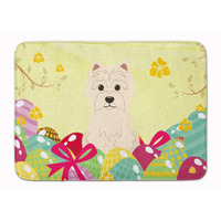 "Caroline's Treasures Easter Eggs Westie Machine Washable Memory Foam Mat doormats, Multicolor"
