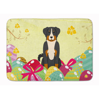 "Caroline's Treasures Easter Eggs Appenzeller Sennenhund Machine Washable Memory Foam Mat doormats, Multicolor"